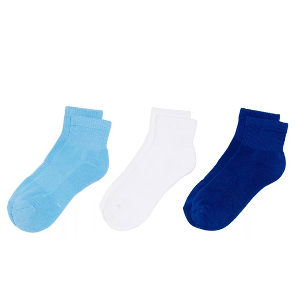 DSG Adult Fashion Quarter Socks - 3 Pack Blue & White - Picture 1 of 6